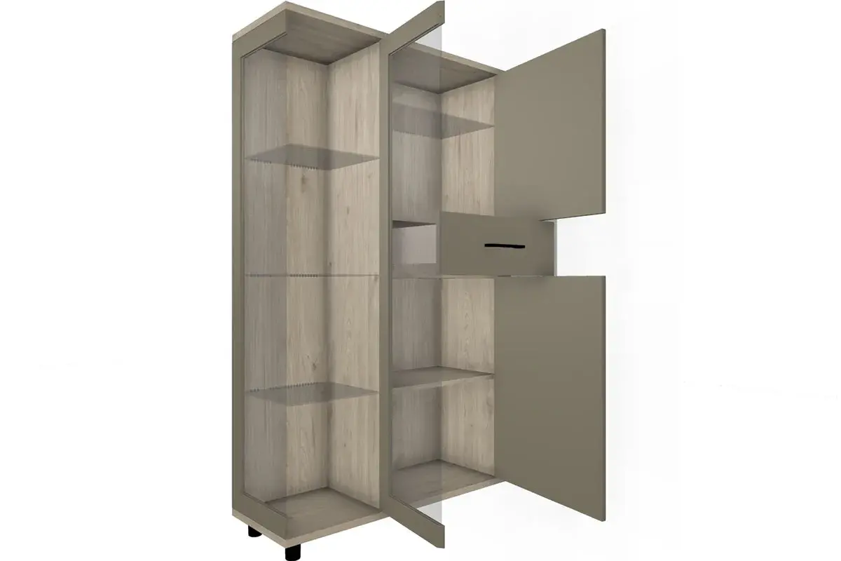 Шкаф многоцелевой ШК-5080-ГС-ЛМ (Гикори Джексон Светлый/Латте Матовый) в мебель-центре Озерцо