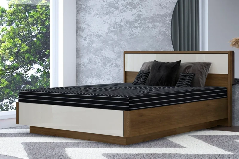 Кровать КР-4003-ГТ-КГ с ПМ 160х200 (Гикори Джексон Темный/Кашемир Глянцевый) - купить в Озерце