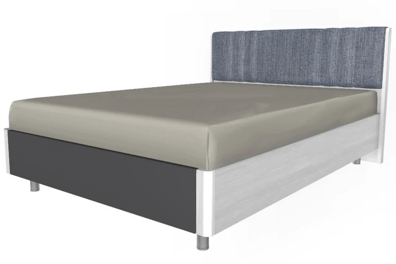 Кровать 140х200 КР-5012-СЯ-АМ (Снежный Ясень/Антрацит Матовый) - купить в Озерце