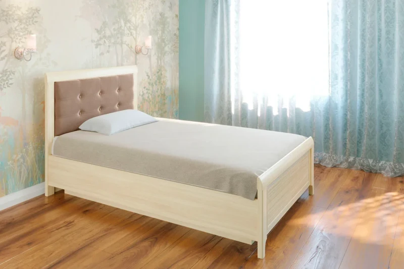 Кровать КР-1031-АС-В 120х200 (Ясень Асахи/Велюр) - купить в Озерце