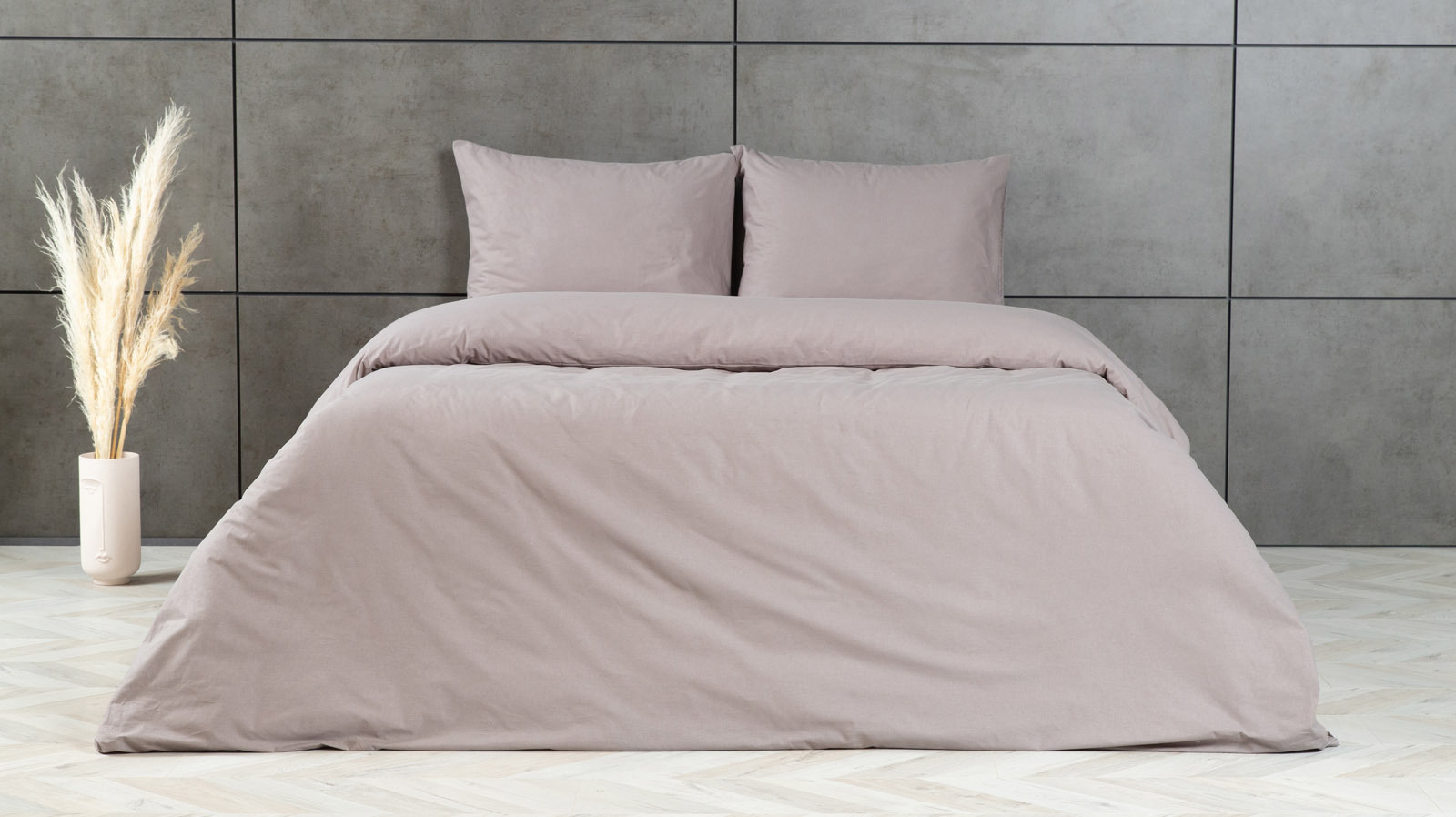 Постельное белье Comfort Cotton, цвет: Светло-серый (евро) 200x220, без простыни в мебель-центре Озерцо