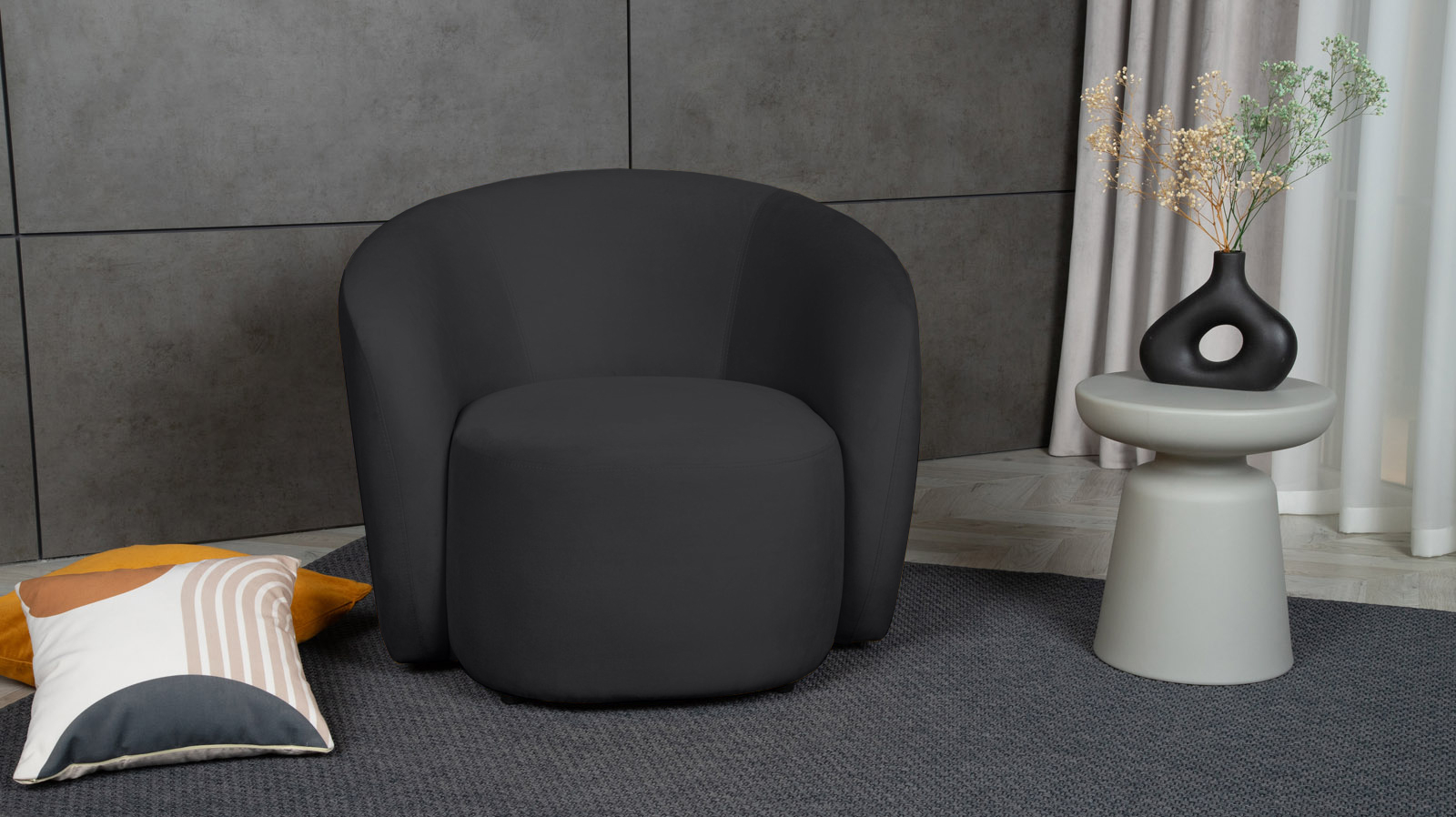 Кресло поворотное Nuage, ткань Sky Velvet 38 86x90 — купить в Озерце