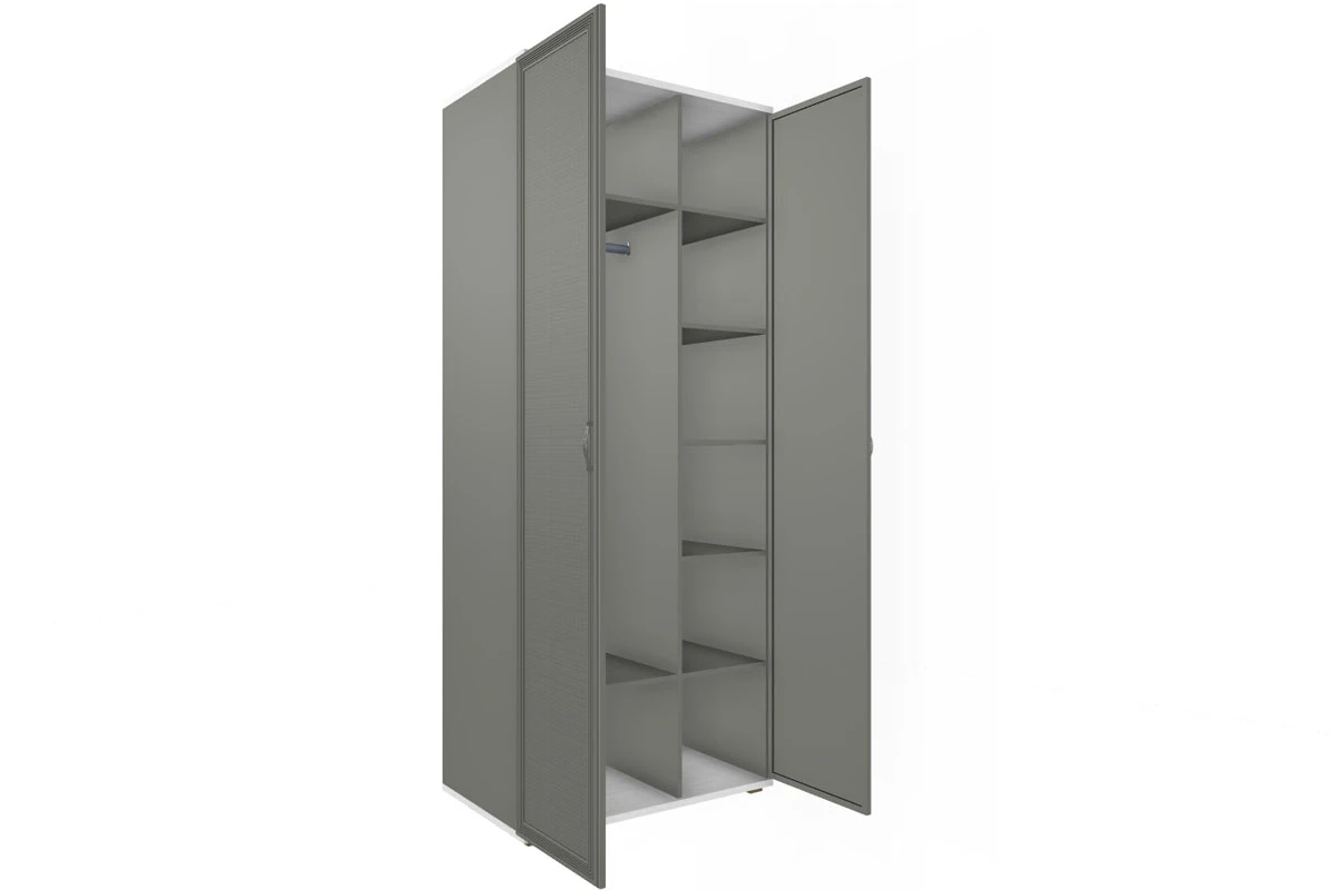 Шкаф для одежды и белья ШК-1008-СЯ-СО (Снежный Ясень/Серый Оникс) в мебель-центре Озерцо