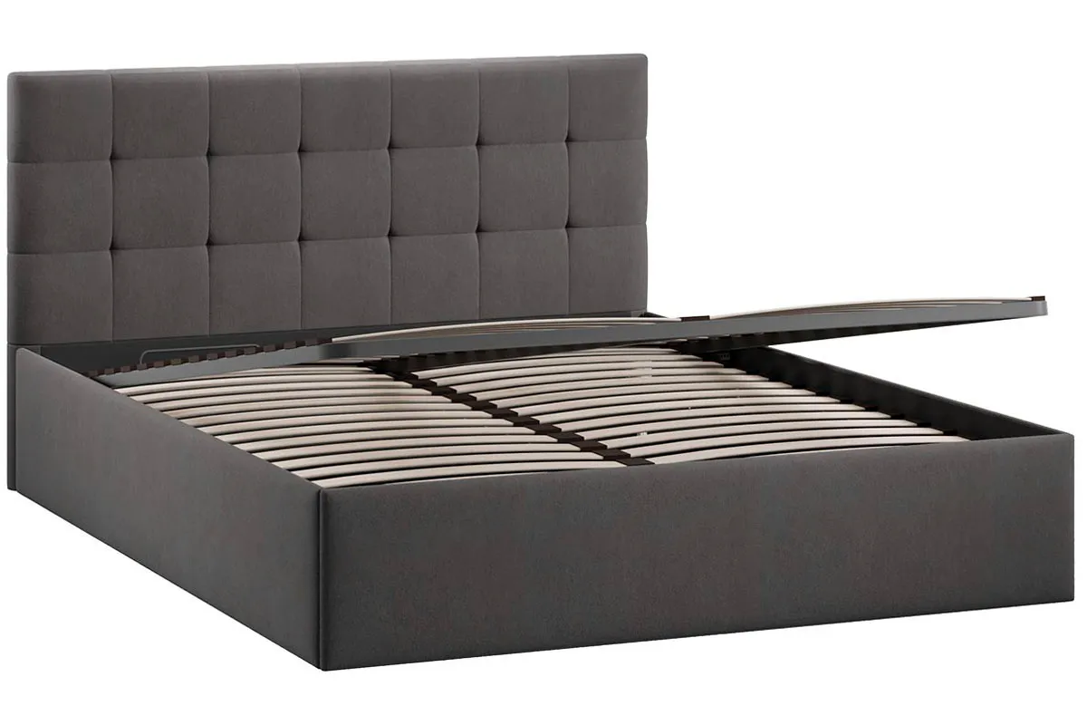 Кровать Джоли Тип 1 с ПМ 160х200 (Велюр/Графит) - купить в Озерце