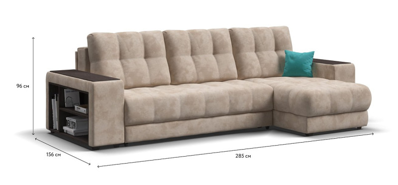 Угловой диван BOSS 3.0 XL велюр Alkantara пепел — купить в Озерце