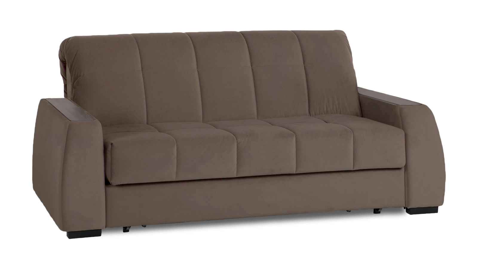 Диван - кровать Domo Pro с накладкой цвета венге, стежка квадрат, ткань Sky Velvet 02 180x216 — в мебель-центре Озерцо