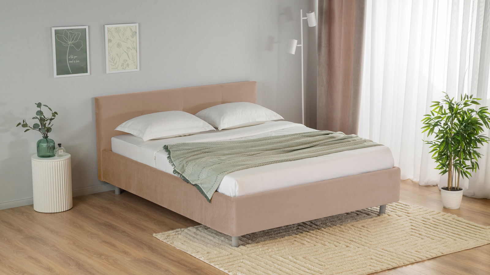 Кровать Vanessa Nova ткань Casanova Stone 90x200 - купить в Озерце