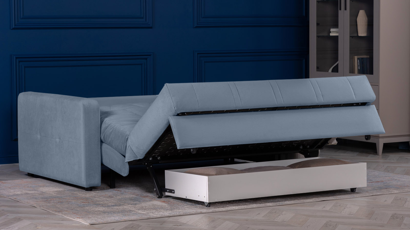 Диван - кровать Domo Pro стежка ромб, ткань Casanova Ice 160x216 — купить в Озерце