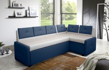 Кухонный диван Оскар (бело-синий) — купить в Озерце