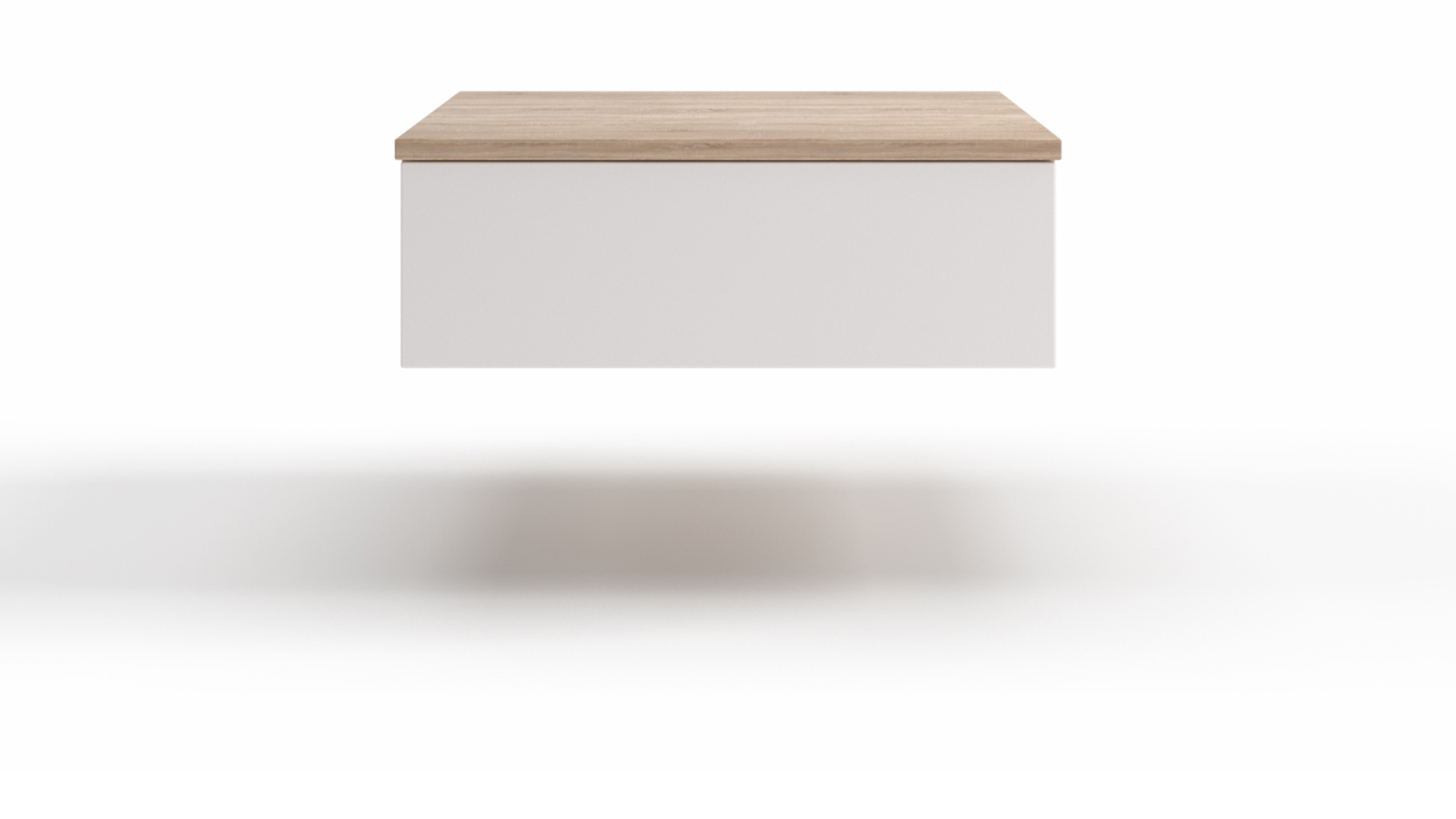 Комплект с подъемным механизмом Twills, цвет дуб бардолино натуральный+белый базовый, 160x200 + Тумба навесная Twills, цвет дуб бардолино натуральный+белый базовый - купить в Озерце