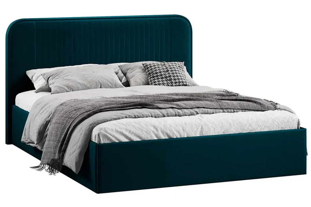 Кровать Тиффани c подъемным механизмом Тип 1 и заглушиной 180х200 (Велюр / Confetti Izumrud) - купить в Озерце