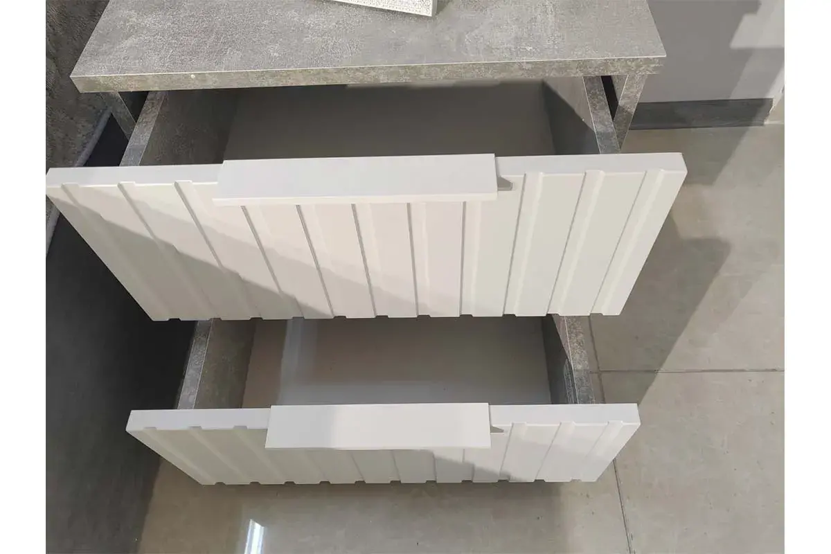 Тумба прикроватная Хилтон (Ателье светлый/Белый матовый) — Мебель-центр Озерцо