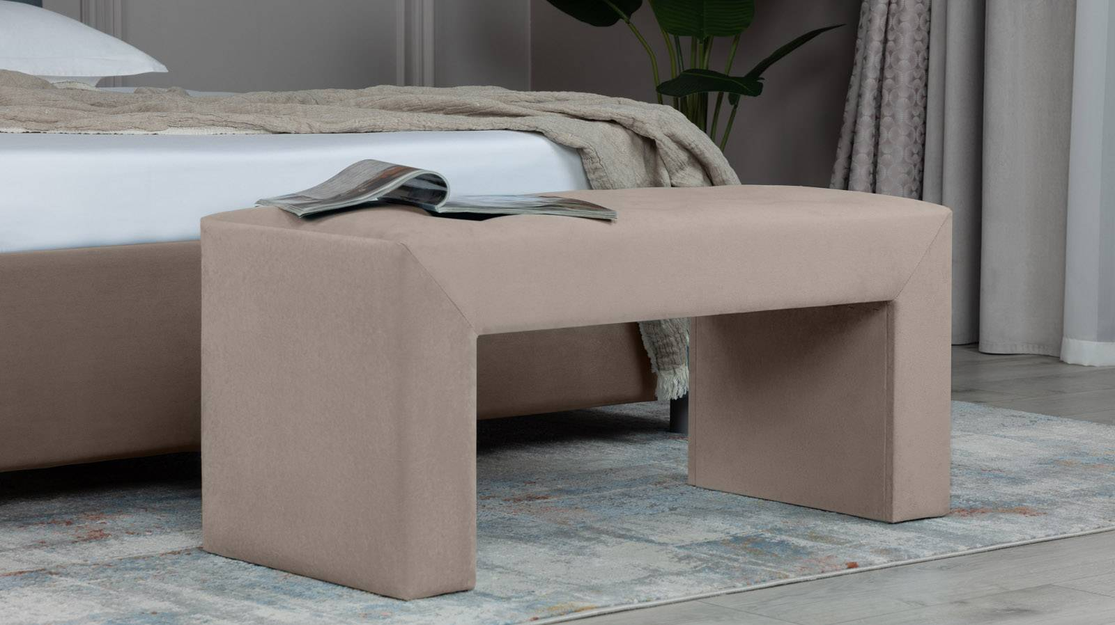 Банкетка Enigma, ткань Sky Velvet 03, 40x130 — купить в Озерце
