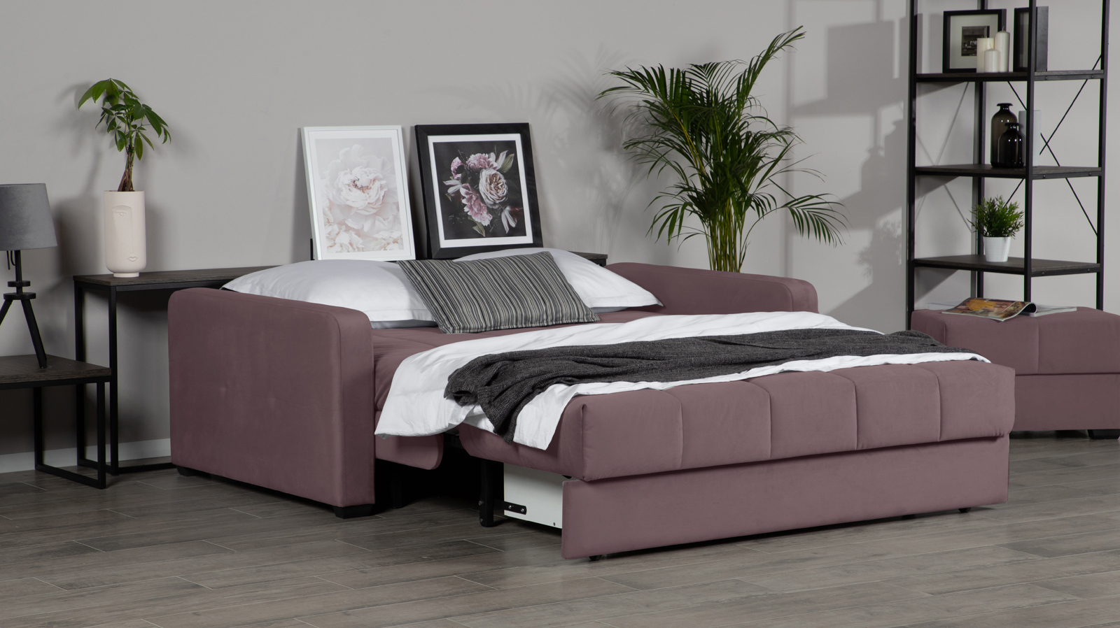 Диван - кровать Domo Pro стежка квадрат, ткань Casanova Lilac 140x216 — купить в Озерце