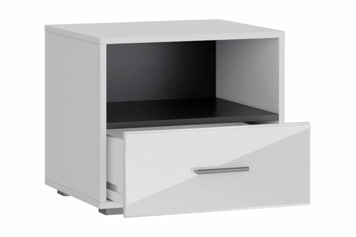 Тумба прикроватная Gloss Белый/Белый глянец (72374523) — Мебель-центр Озерцо