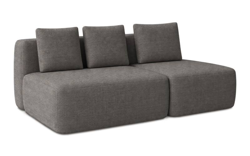 Диван модульный Мольто-2 секц-пуф 125+85-спинка 125+85-Тк. Lidot grey 57 — купить в Озерце