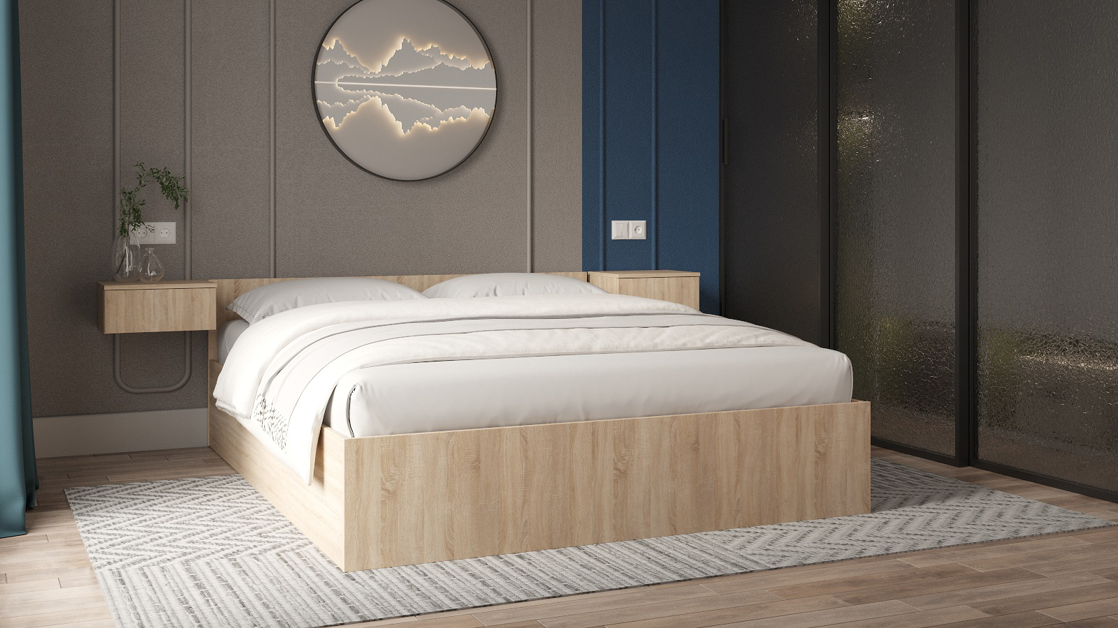 Кровать Pronto цвет Дуб Бардолино натуральный 140x200 - купить в Озерце