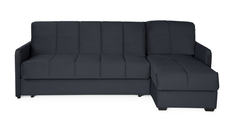 Диван угловой Domo Pro с узкими подлокотниками, стежка квадрат, ткань Sky Velvet 40 180x216 — купить в Озерце