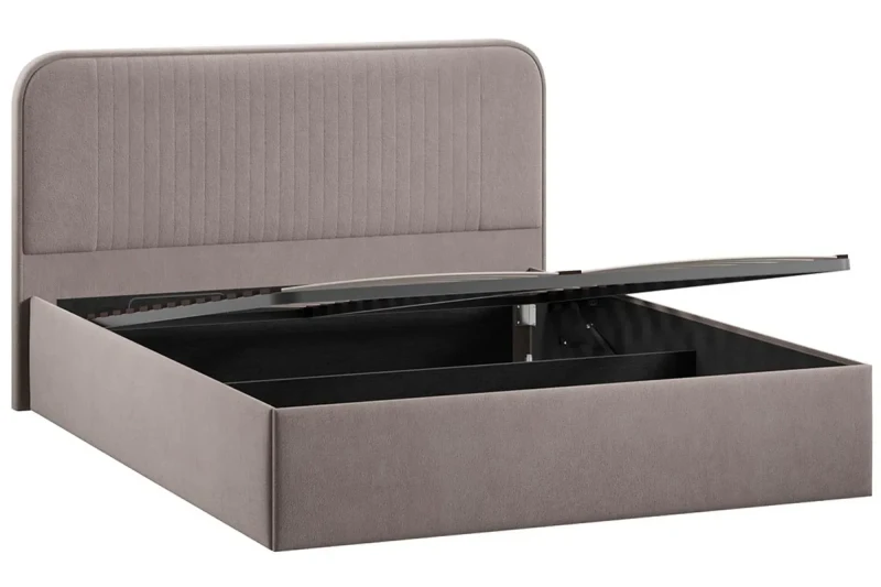 Кровать Тиффани Тип 1 с ПМ и заглушиной 160х200 (Велюр/Мокко темный) - купить в Озерце