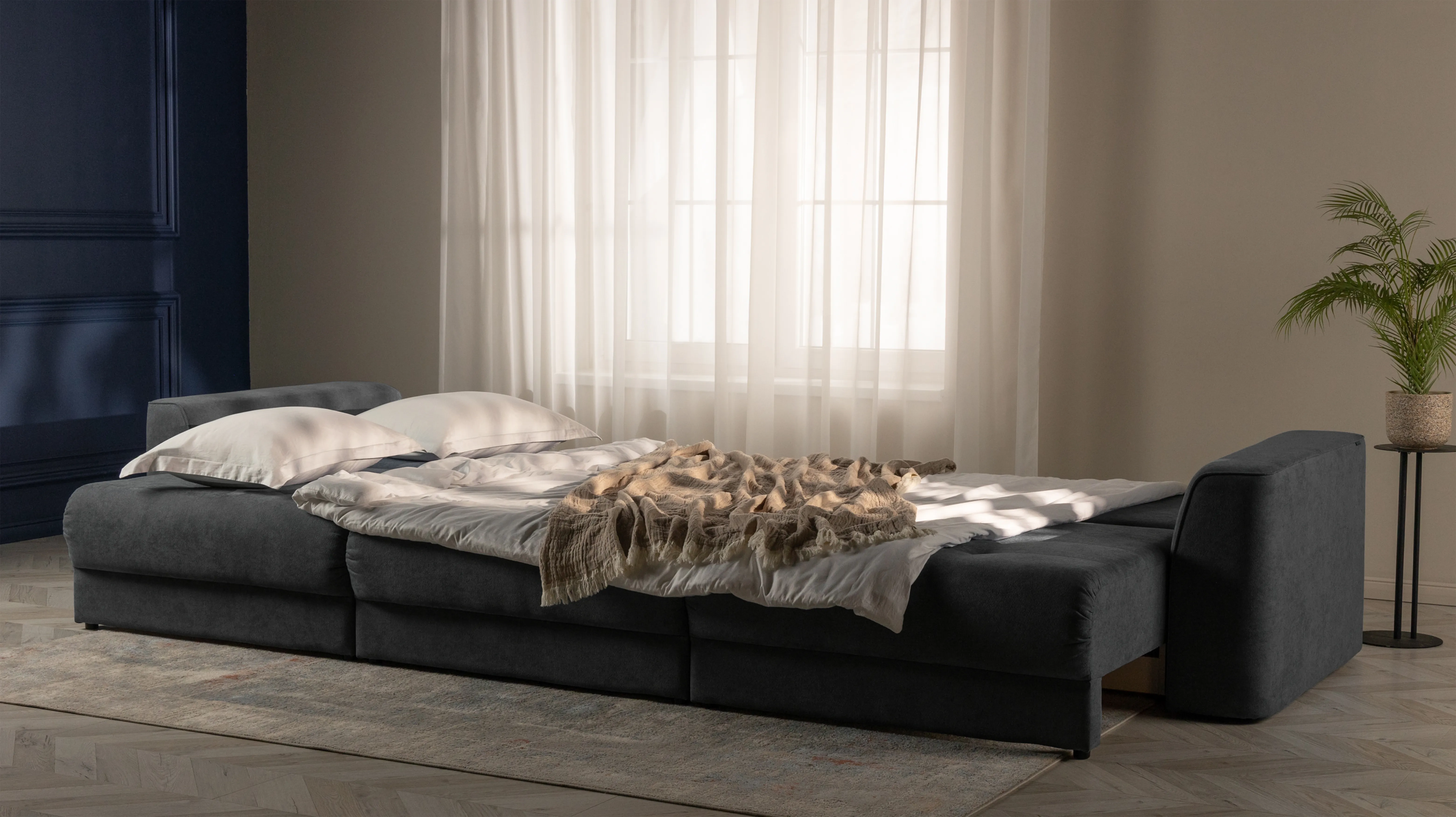 Диван -кровать Monako New 3-секционный, ткань Prime Dark 113x354 — купить в Озерце