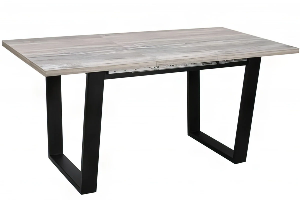 Стол раздвижной Хаген 120х80 (Муар черный/Бетон Пайн) СРП-С-031 - купить в Озерце