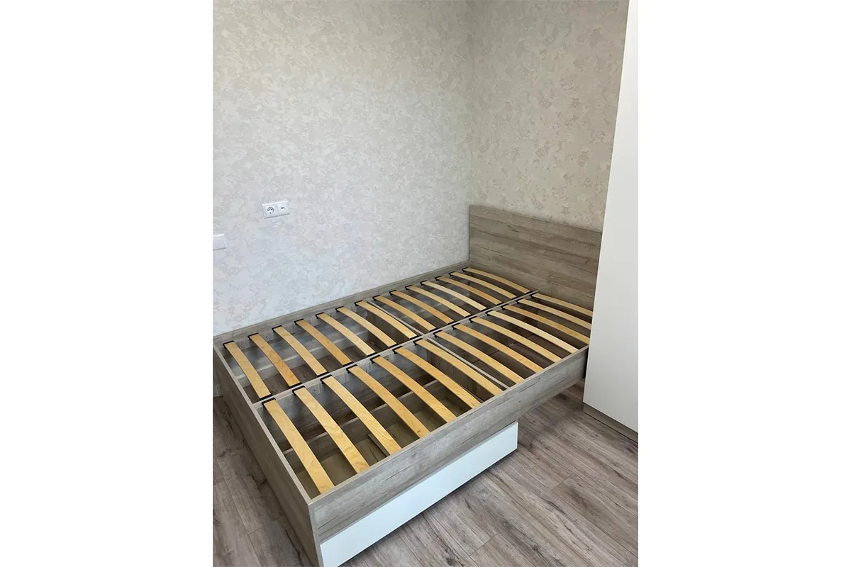 Кровать Лори с ящиками 160х200 (Дуб Серый/Белый) - купить в Озерце