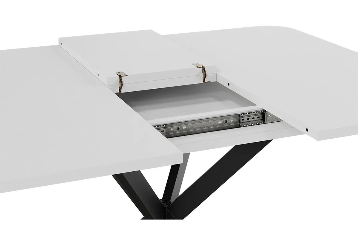 Стол обеденный Лиссабон раздвижной Тип 1 (Черный муар / Белый) - купить в Озерце