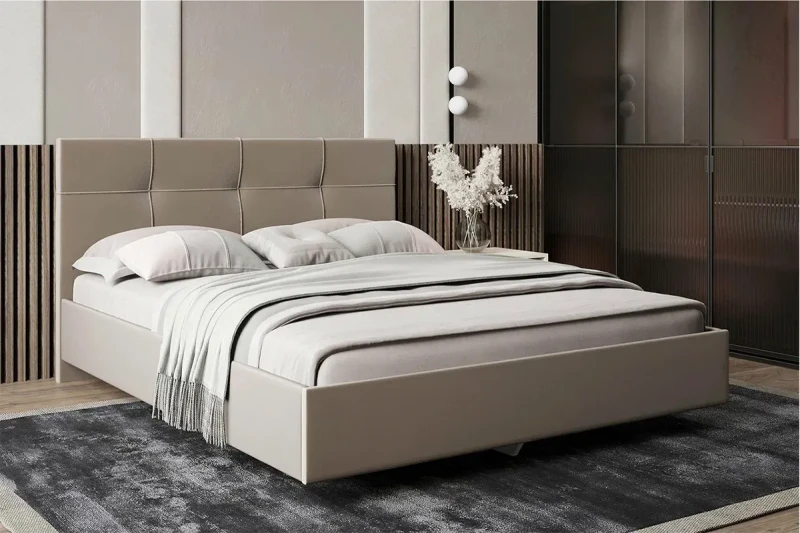 Кровать Kapriz с ПМ 180х200 (Newtone Light Beige / Бежевый) - купить в Озерце