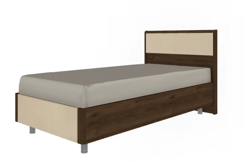 Кровать КР-5005-ГТ-КГ 90х190 (Гикори Джексон Темный/Кашемир Глянцевый) - купить в Озерце