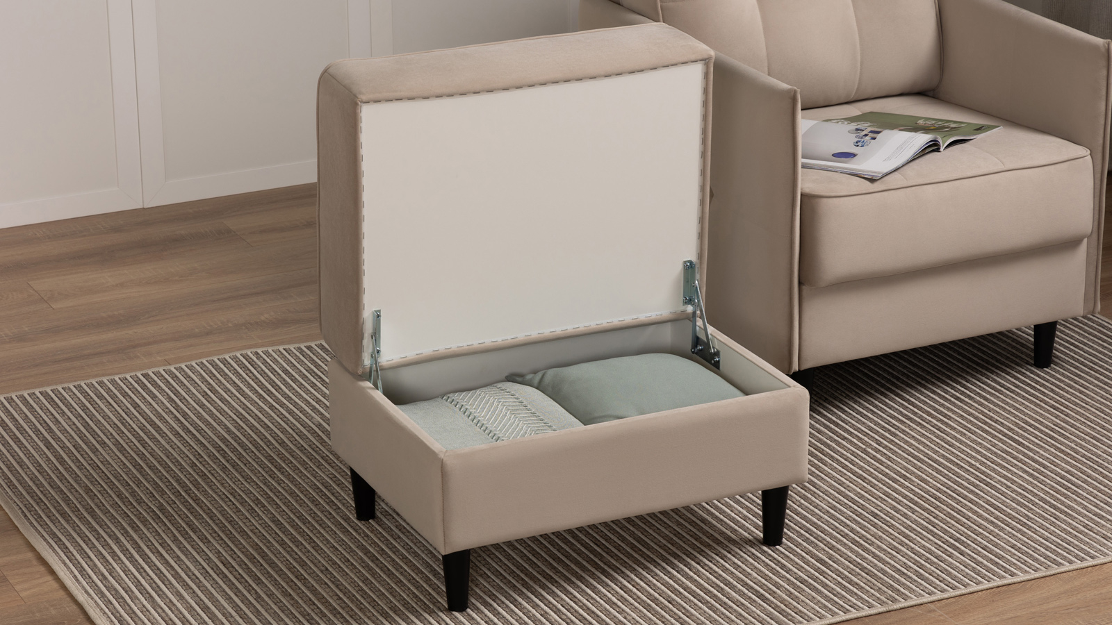 Пуф Amani Pro, Тк. Тк. Sky Velvet 03 53x68 — купить в Озерце