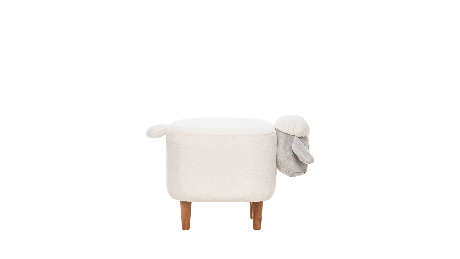 Пуф детский Lamb, мех: молочный/серый 31x39 — купить в Озерце