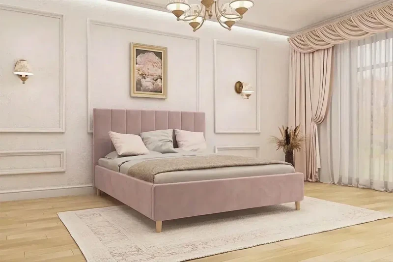 Кровать Венеция с ПМ 160х200 (Velutto/Розовый) - купить в Озерце