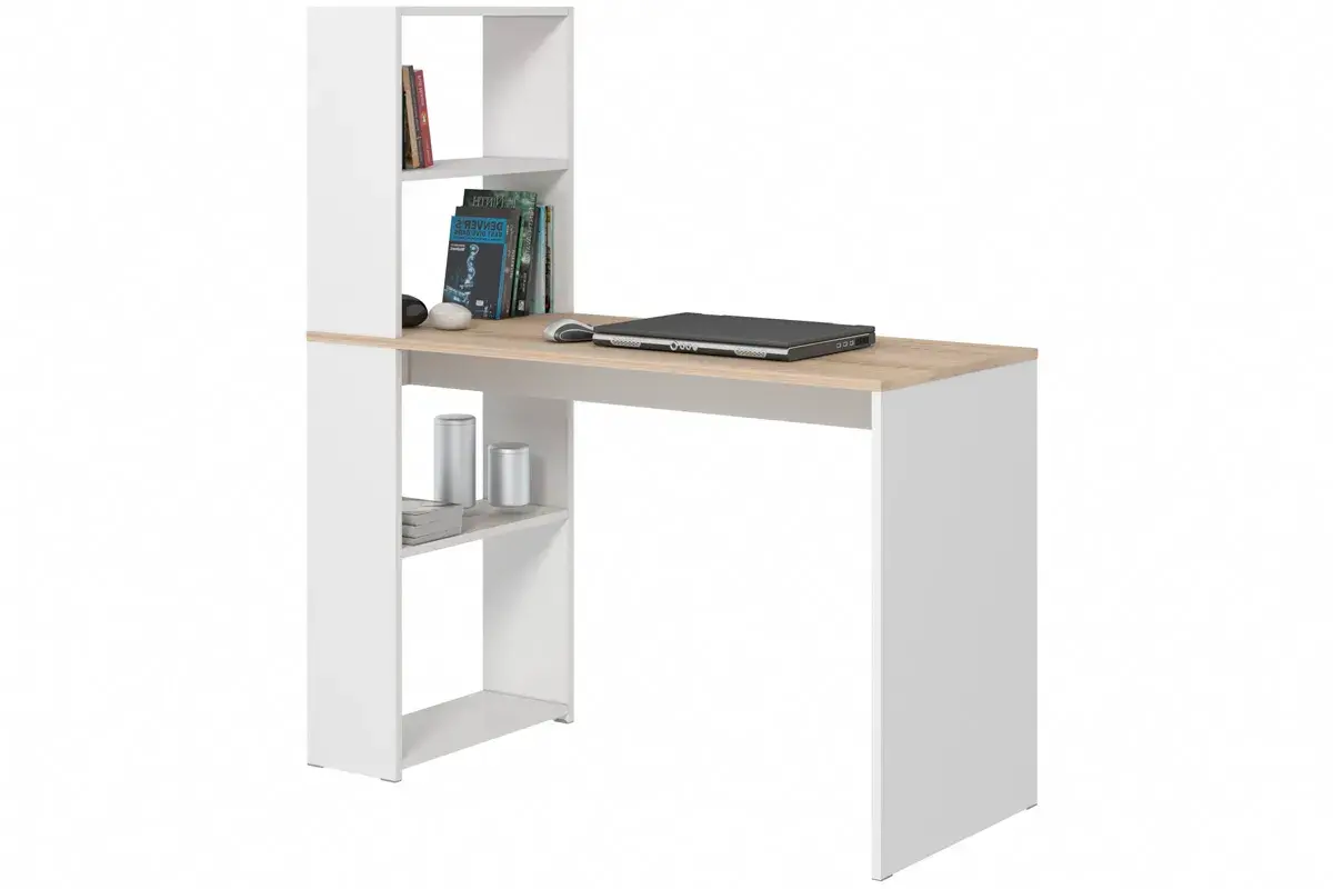 Стол письменный Лаки тип 2 (Дуб Сонома/Белый) — Мебель-центр Озерцо