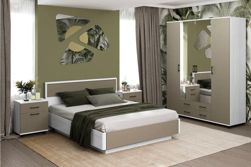 Спальня Грейс комплект 6 (Снежный Ясень/Латте Матовый) - купить в Озерце