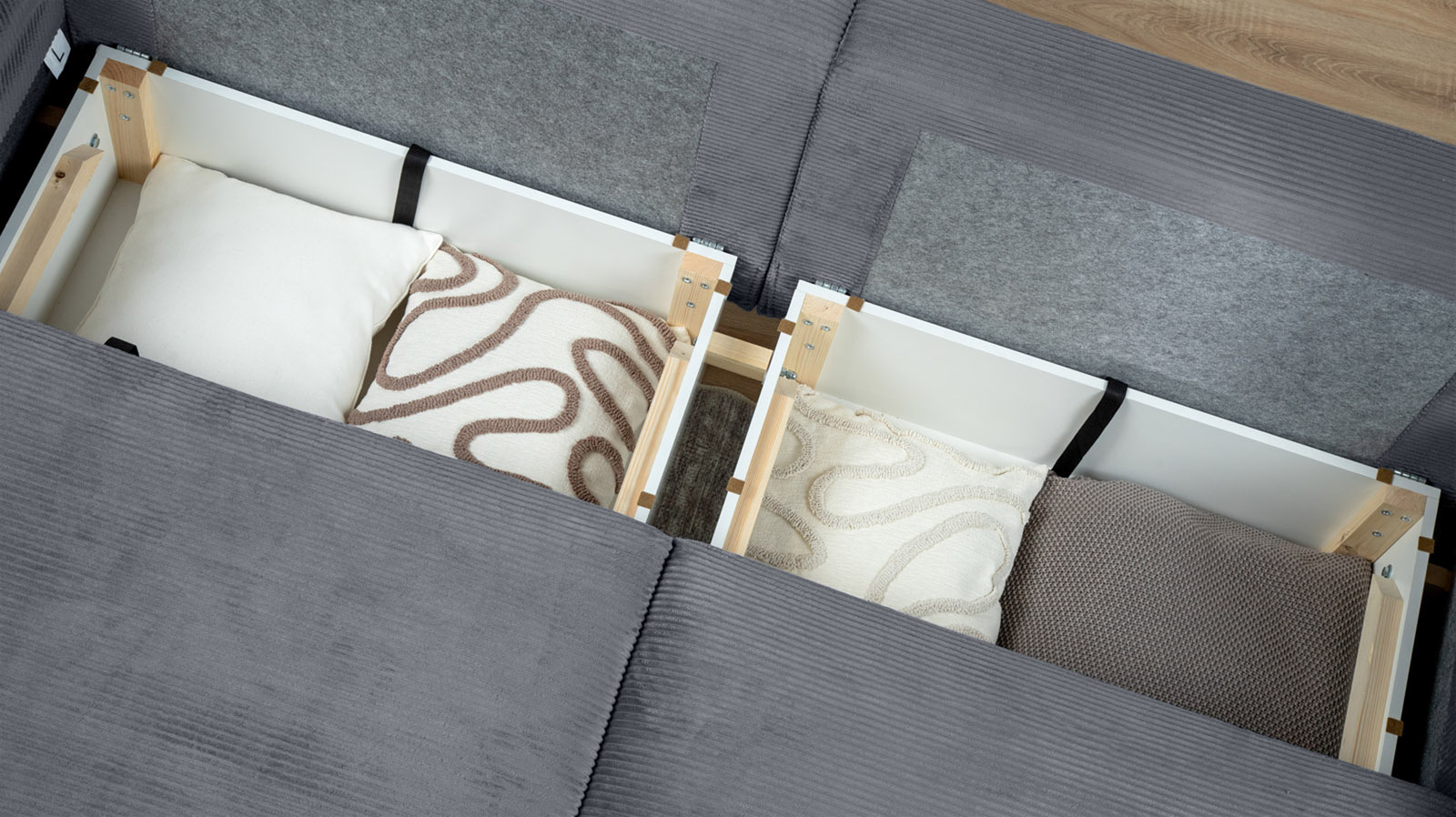 Диван -кровать угловой Raklet ткань Cilium Grafit 156x258 — купить в Озерце