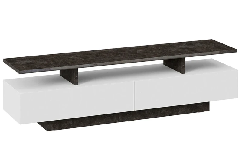 Тумба TV-1 Монтана (Белый/Ателье темный глянец) — Мебель-центр Озерцо