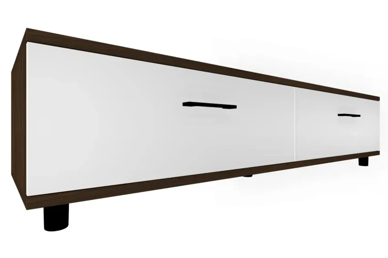 Тумба ТБ-5072-ГТ-БГ (Гикори Джексон Темный/Белый Бриллиант Глянцевый) — Мебель-центр Озерцо