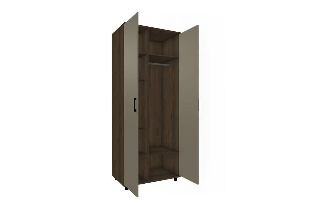 Шкаф для одежды и белья ШК-5008-ГТ-ЛМ (Гикори Джексон Темный/Латте Матовый) в мебель-центре Озерцо