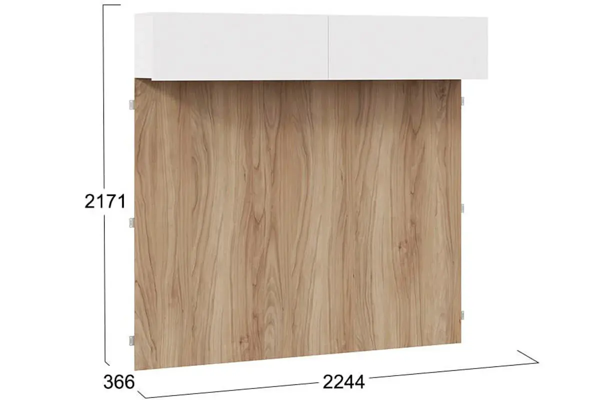 Шкаф навесной с декоративными панелями Порто СМ-393.21.023-24 (Белый жемчуг/Яблоня беллуно/Белый софт) в мебель-центре Озерцо