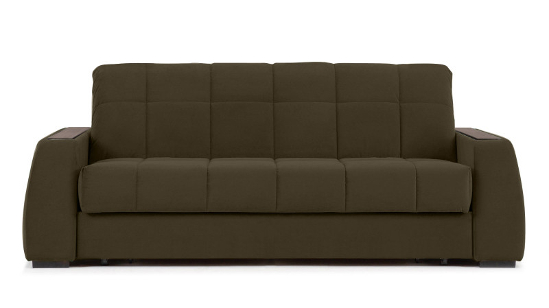 Диван - кровать Domo Pro с полками цвета венге, стежка квадрат, ткань Sky Velvet 12 180x216 — в мебель-центре Озерцо