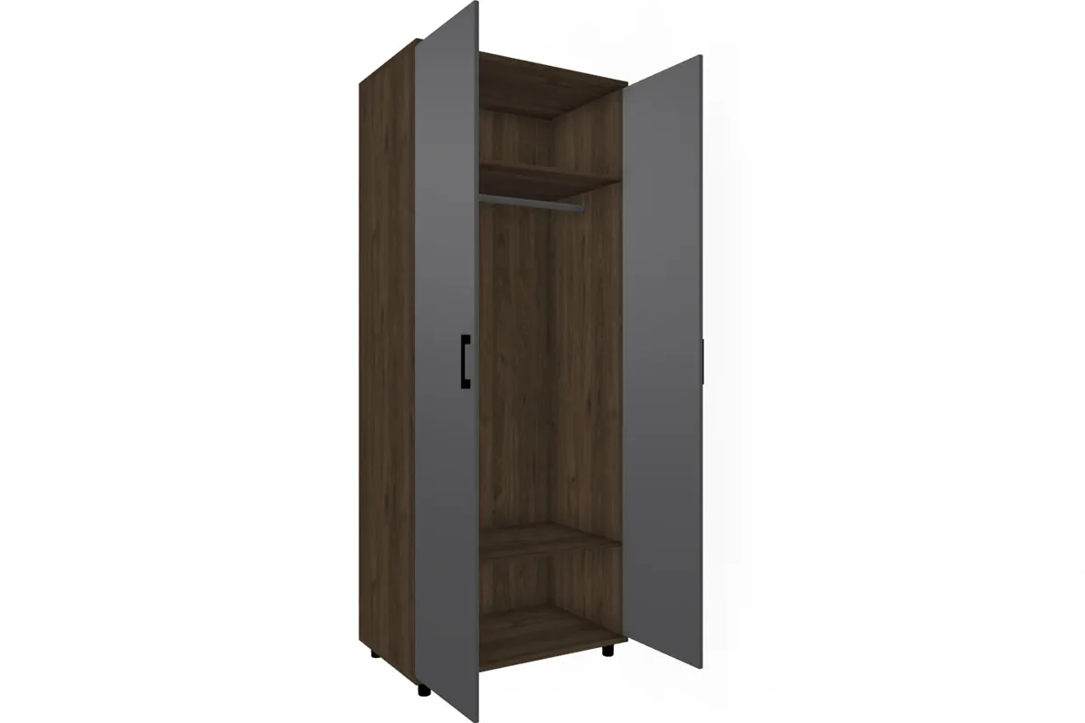 Шкаф для одежды и белья ШК-5002-ГТ-АМ (Гикори Джексон Темный/Антрацит Матовый) в мебель-центре Озерцо