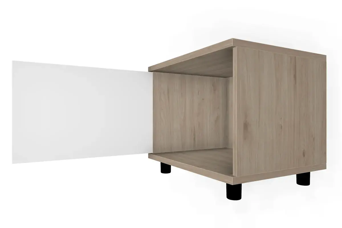 Тумба ТБ-5036-ГС-БГ (Гикори Джексон Светлый/Белый Бриллиант Глянцевый) — Мебель-центр Озерцо