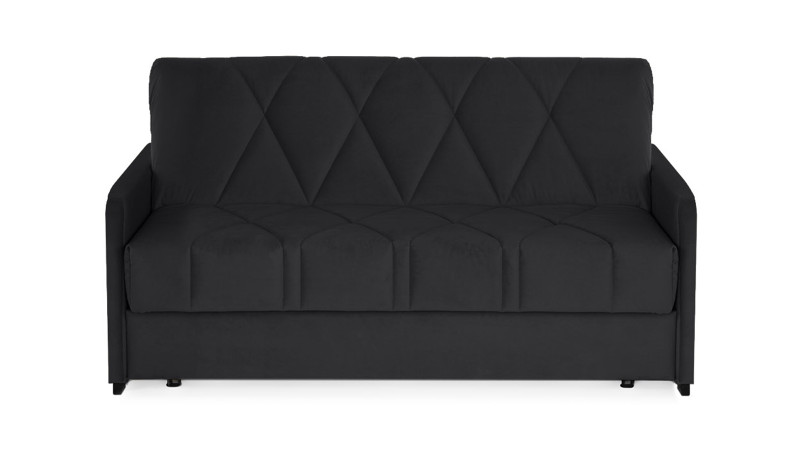 Диван - кровать Domo Pro с узкими подлокотниками, стежка ромб, ткань Sky Velvet 38 160x216 — купить в Озерце