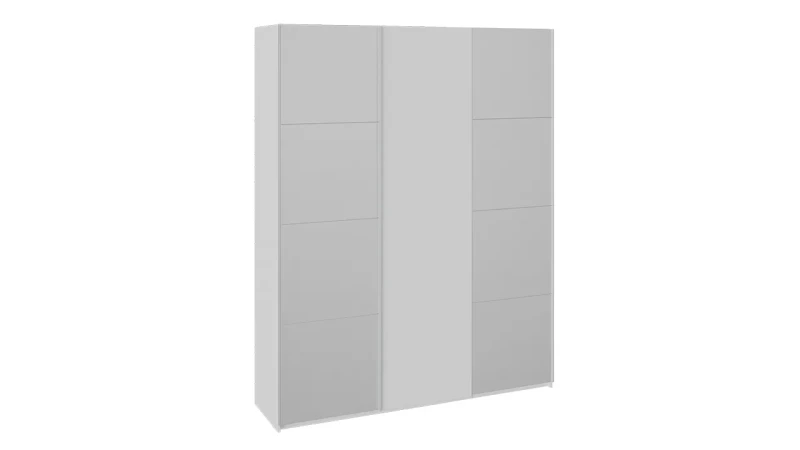 Шкаф-купе Траст 180 (Белый снег, Зеркало/Белый снег/Зеркало) в мебель-центре Озерцо