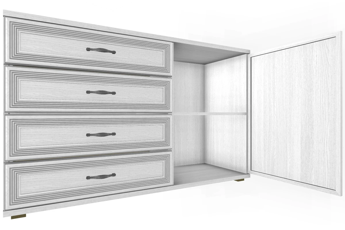 Тумба ТБ-1015-СЯ-СО (Снежный Ясень) — Мебель-центр Озерцо