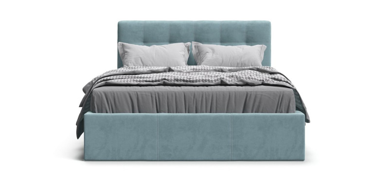 Белла Кровать без ПМ 140*200 Велюр Монолит аква - купить в Озерце
