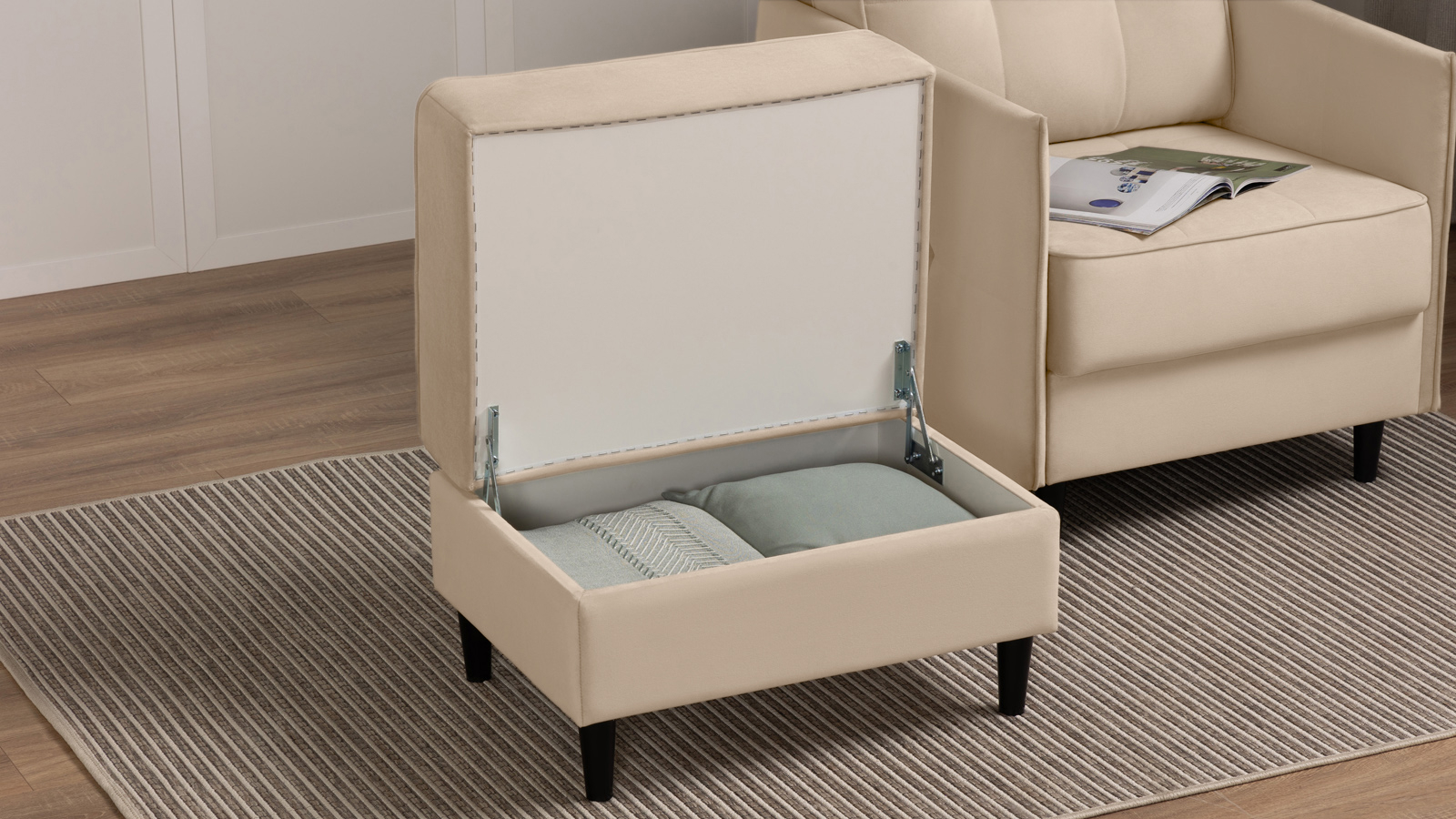 Пуф Amani Pro, Тк. Тк. Casanova Milk 53x68 — купить в Озерце