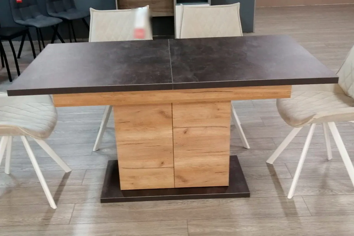 Стол раздвижной Детройт Тип 1 (Дуб Крафт золотой/Ателье темное) - купить в Озерце