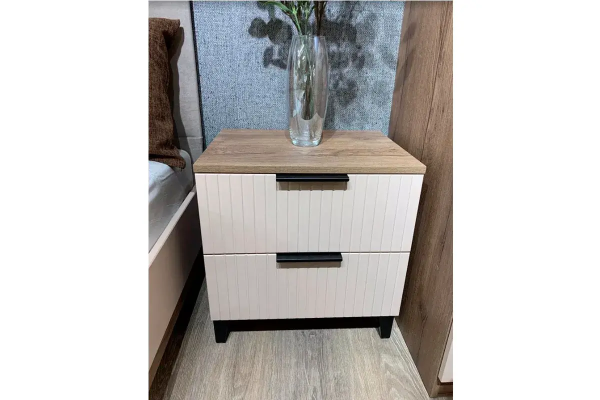 Тумба прикроватная Тоскана (Дуб Табачный/Бисквит) — Мебель-центр Озерцо