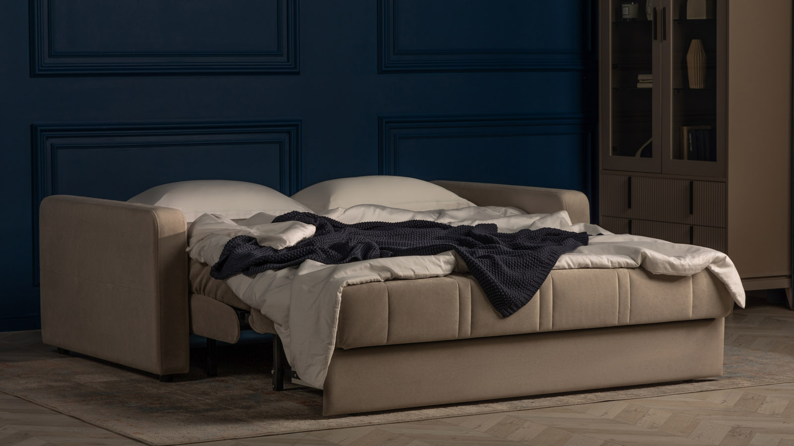 Диван - кровать Domo Pro стежка ромб, ткань Casanova Grey 140x216 — купить в Озерце